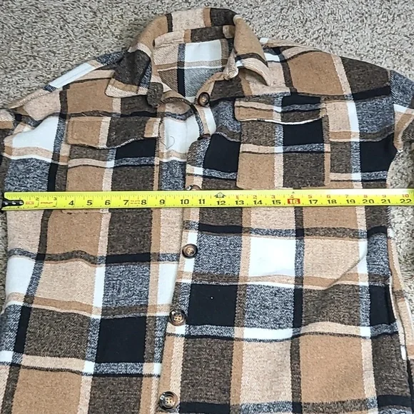Plaid Long Plaid Shacket - Picture 3 of 6